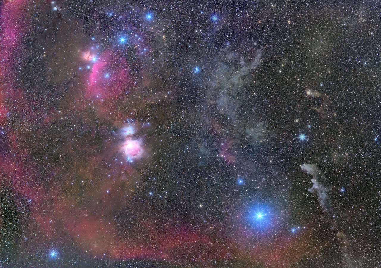 オリオン座南部の星雲