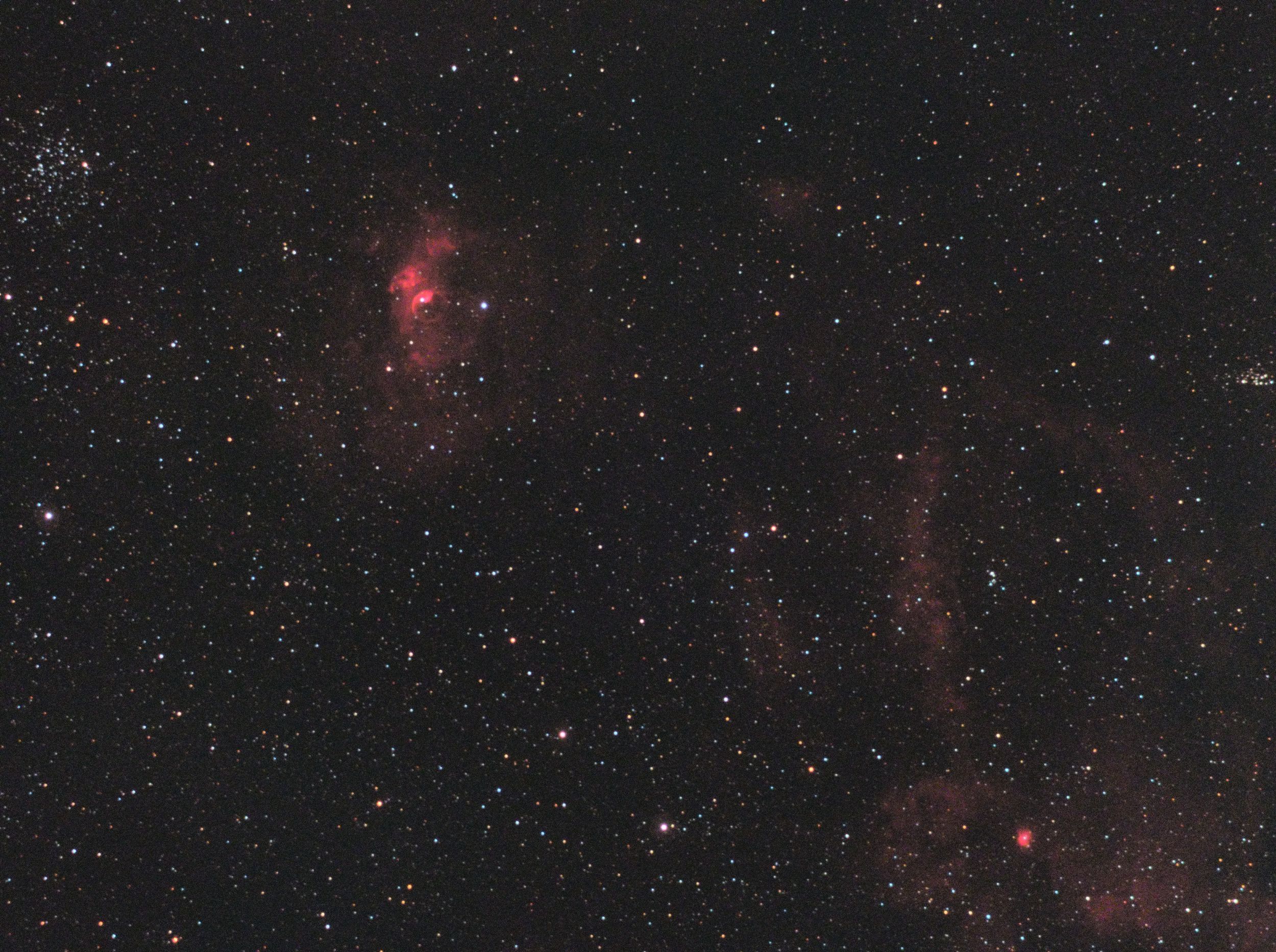 M52,バブル星雲、クワガタ星雲